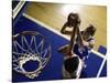 High Angle View of Two Young Women Playing Basketball-null-Stretched Canvas