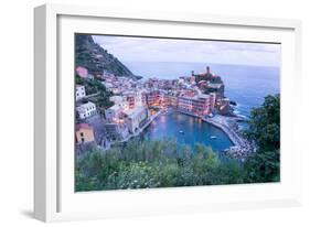 High Angle View of Vernazza, Cinque Terre, UNESCO World Heritage Site, Liguria, Italy, Europe-Peter Groenendijk-Framed Photographic Print