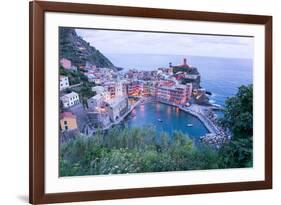 High Angle View of Vernazza, Cinque Terre, UNESCO World Heritage Site, Liguria, Italy, Europe-Peter Groenendijk-Framed Photographic Print