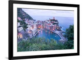 High Angle View of Vernazza, Cinque Terre, UNESCO World Heritage Site, Liguria, Italy, Europe-Peter Groenendijk-Framed Photographic Print