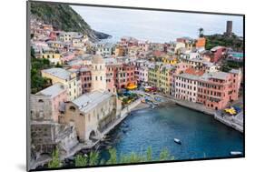 High Angle View of Vernazza, Cinque Terre, UNESCO World Heritage Site, Liguria, Italy, Europe-Peter Groenendijk-Mounted Photographic Print