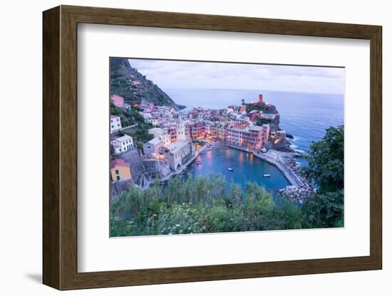 High Angle View of Vernazza, Cinque Terre, UNESCO World Heritage Site, Liguria, Italy, Europe-Peter Groenendijk-Framed Photographic Print