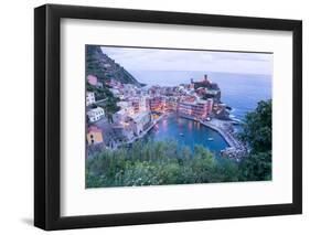 High Angle View of Vernazza, Cinque Terre, UNESCO World Heritage Site, Liguria, Italy, Europe-Peter Groenendijk-Framed Photographic Print