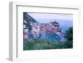 High Angle View of Vernazza, Cinque Terre, UNESCO World Heritage Site, Liguria, Italy, Europe-Peter Groenendijk-Framed Photographic Print