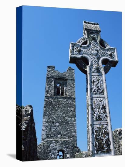 High Cross, Church of Slane Friary, County Meath, Leinster, Republic of Ireland (Eire), Europe-Nedra Westwater-Stretched Canvas