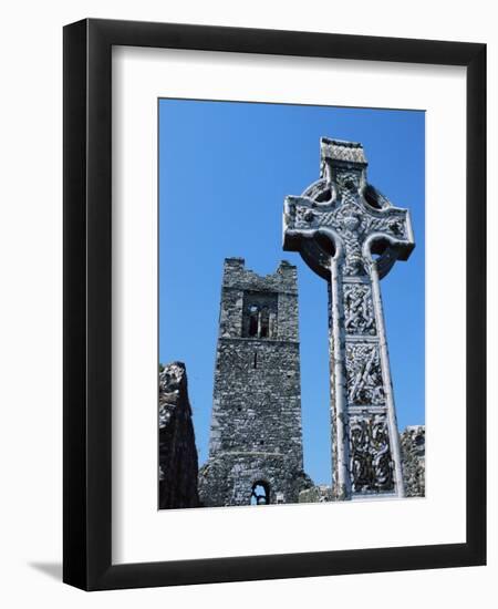 High Cross, Church of Slane Friary, County Meath, Leinster, Republic of Ireland (Eire), Europe-Nedra Westwater-Framed Photographic Print