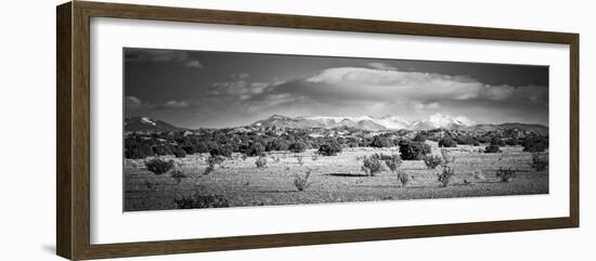 High Desert Plains Landscape with Snowcapped Sangre De Cristo Mountains in the Background-null-Framed Photographic Print