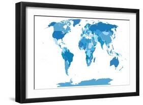 High Detail World Map.All Elements are Separated in Editable Layers Clearly Labeled. Vector-ekler-Framed Art Print