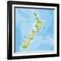 High Detailed New Zealand Physical Map with Labeling.-BardoczPeter-Framed Photographic Print