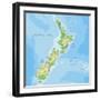 High Detailed New Zealand Physical Map with Labeling.-BardoczPeter-Framed Photographic Print