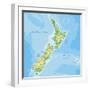 High Detailed New Zealand Physical Map with Labeling.-BardoczPeter-Framed Photographic Print