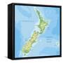 High Detailed New Zealand Physical Map with Labeling.-BardoczPeter-Framed Stretched Canvas