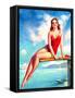 "High Dive" Pin-Up-null-Framed Stretched Canvas