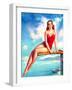 "High Dive" Pin-Up-null-Framed Art Print