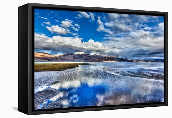 High Dynamic Range Image (Hdr) of Himalayan Mountain Lake in Himalayas Tso Moriri, Korzok, Changtha-f9photos-Framed Stretched Canvas