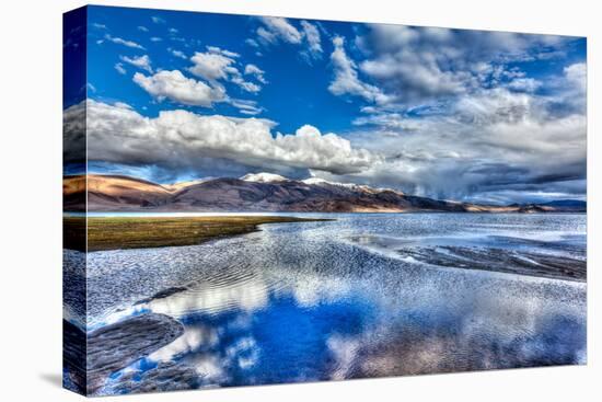 High Dynamic Range Image (Hdr) of Himalayan Mountain Lake in Himalayas Tso Moriri, Korzok, Changtha-f9photos-Stretched Canvas