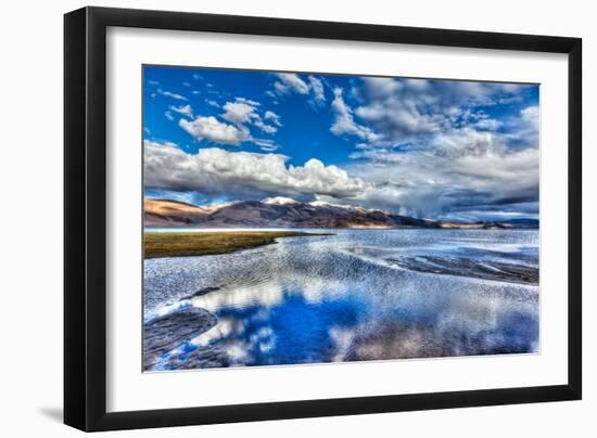 High Dynamic Range Image (Hdr) of Himalayan Mountain Lake in Himalayas Tso Moriri, Korzok, Changtha-f9photos-Framed Photographic Print