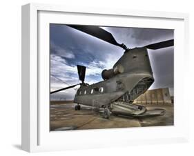 High Dynamic Range Image of a Ch-47 Chinook Helicopter-null-Framed Premium Photographic Print