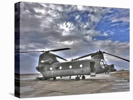 High Dynamic Range Image of a Ch-47 Chinook Helicopter-null-Stretched Canvas