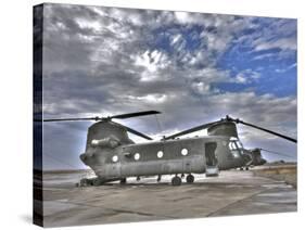 High Dynamic Range Image of a Ch-47 Chinook Helicopter-null-Stretched Canvas