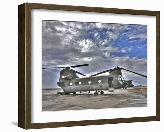 High Dynamic Range Image of a Ch-47 Chinook Helicopter-null-Framed Premium Photographic Print