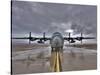 High Dynamic Range Image of a US Air Force C-130 Hercules-null-Stretched Canvas