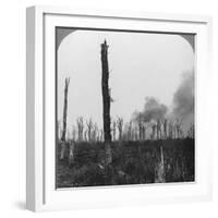 High Explosive Shells Bursting in Mametz Wood, France, World War I, 1916-null-Framed Photographic Print