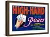 High Hand Pear Label-null-Framed Premium Giclee Print