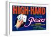 High Hand Pear Label-null-Framed Premium Giclee Print