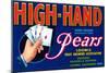 High Hand Pear Label-null-Mounted Premium Giclee Print