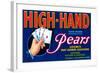 High Hand Pear Label-null-Framed Art Print