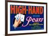 High Hand Pear Label-null-Framed Art Print