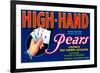 High Hand Pear Label-null-Framed Art Print