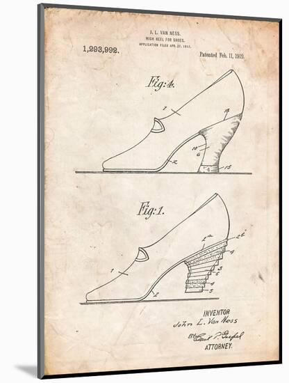 High Heel Shoes 1919 Patent-Cole Borders-Mounted Art Print