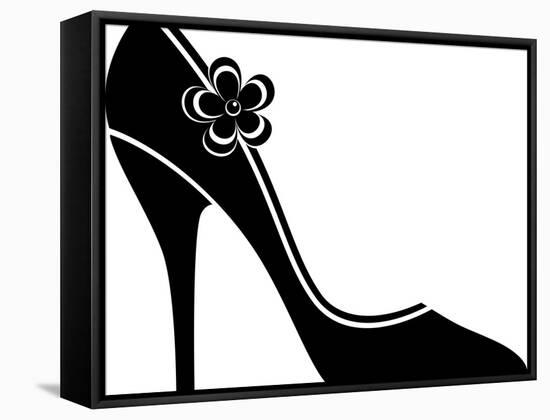 High Heel Shoes (Silhouette)-jara3000-Framed Stretched Canvas