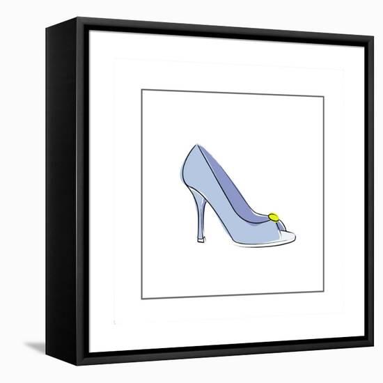 High Heeled Open Toed Shoe-null-Framed Stretched Canvas