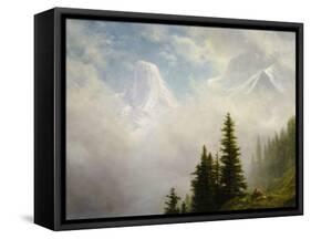 High in the Mountains-Albert Bierstadt-Framed Stretched Canvas