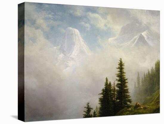High in the Mountains-Albert Bierstadt-Stretched Canvas