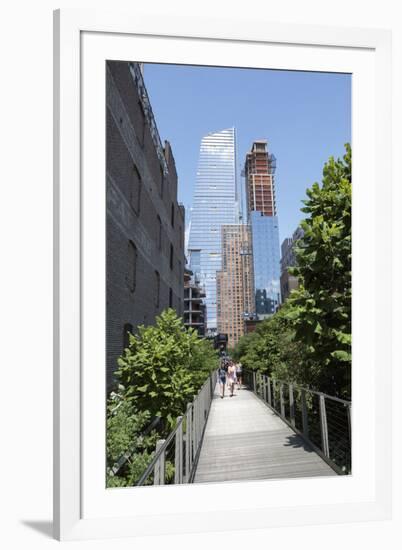 High Line Park on old train tracks above the ground. Manhattan. New York-Tom Norring-Framed Photographic Print