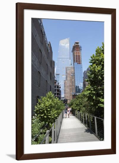 High Line Park on old train tracks above the ground. Manhattan. New York-Tom Norring-Framed Photographic Print