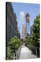 High Line Park on old train tracks above the ground. Manhattan. New York-Tom Norring-Stretched Canvas