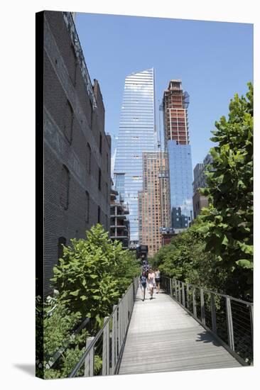 High Line Park on old train tracks above the ground. Manhattan. New York-Tom Norring-Stretched Canvas