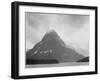 High Lone Mountain Peak Lake In Foreground "Two Medicine Lake. Glacier NP" Montana. 1933-1942-Ansel Adams-Framed Art Print