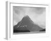 High Lone Mountain Peak Lake In Foreground "Two Medicine Lake. Glacier NP" Montana. 1933-1942-Ansel Adams-Framed Art Print