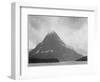 High Lone Mountain Peak Lake In Foreground "Two Medicine Lake. Glacier NP" Montana. 1933-1942-Ansel Adams-Framed Art Print