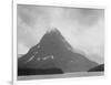 High Lone Mountain Peak Lake In Foreground "Two Medicine Lake. Glacier NP" Montana. 1933-1942-Ansel Adams-Framed Art Print