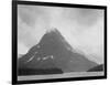 High Lone Mountain Peak Lake In Foreground "Two Medicine Lake. Glacier NP" Montana. 1933-1942-Ansel Adams-Framed Art Print