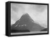 High Lone Mountain Peak Lake In Foreground "Two Medicine Lake. Glacier NP" Montana. 1933-1942-Ansel Adams-Framed Stretched Canvas