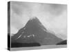 High Lone Mountain Peak Lake In Foreground "Two Medicine Lake. Glacier NP" Montana. 1933-1942-Ansel Adams-Stretched Canvas