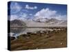 High Mountain Lake and Mountain Peaks, Beside the Karakoram Highway, China-Alison Wright-Stretched Canvas